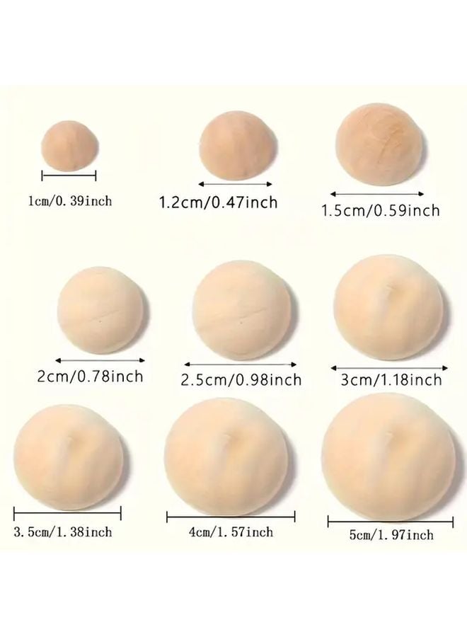 Natural Unfinished Wooden Half Sphere Beads 50mm 5pcs DIY Craft Jewelry Making Supplies - Image 4